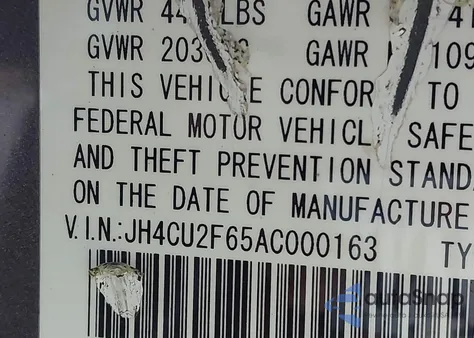 2010 Acura Tsx 2.4 from USA, damaged, VIN JH4CU2F65AC000163